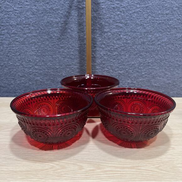 Pioneer Woman Adeline Ruby Serving Bowls Lot Of 3 - Picture 1 of 7